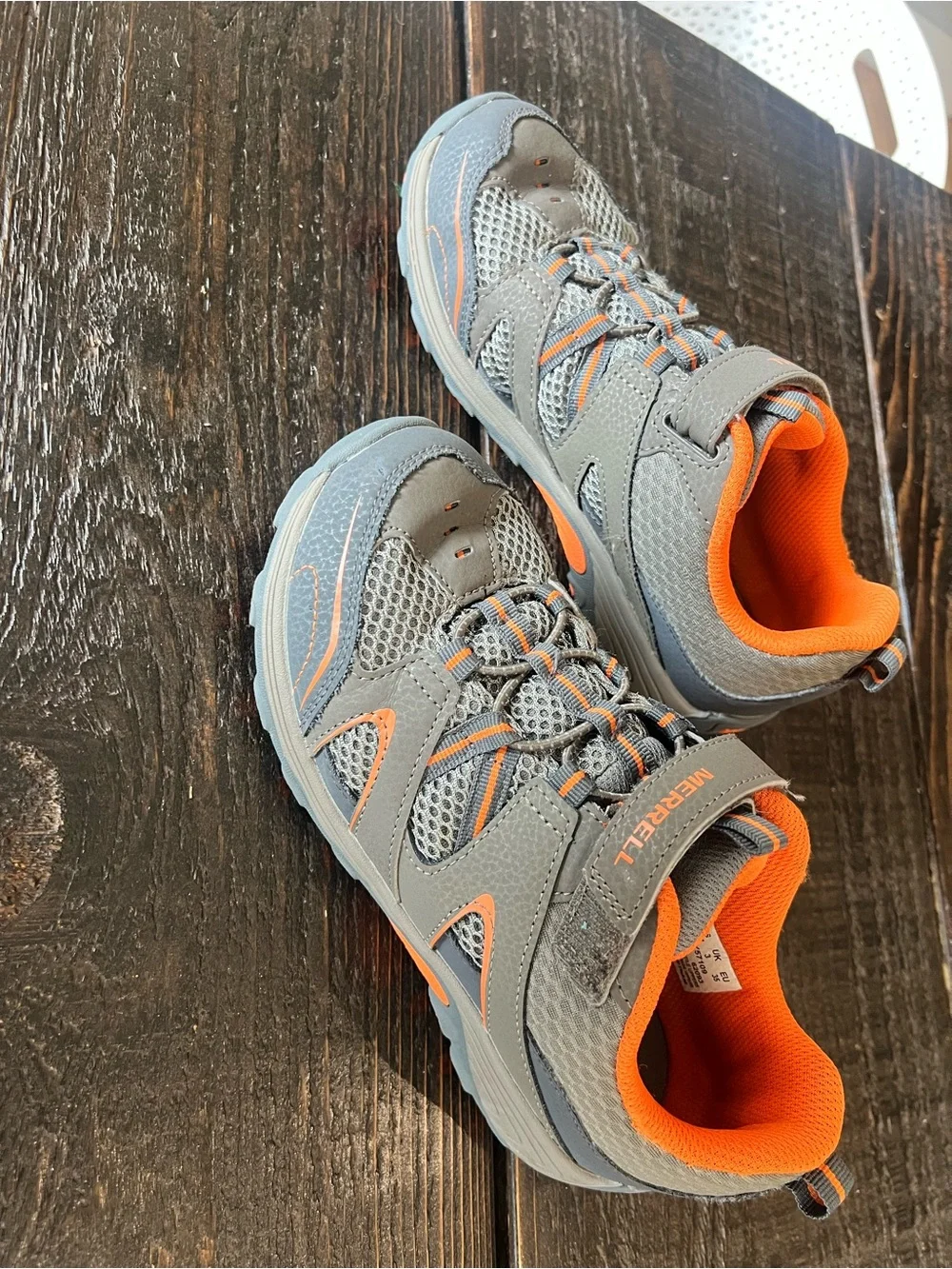 Merrell Kids Gray and Orange Active Sneakers